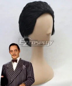 The Addams Family Gomez Addams Halloween Black Cosplay Wig