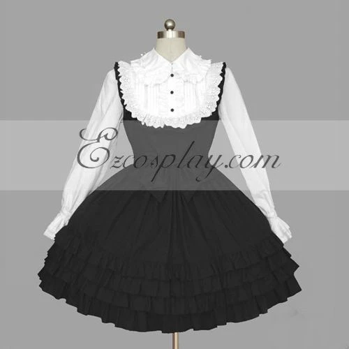 Black-White Gothic Lolita Dress -LTFS0117 1 Black-White Gothic Lolita Dress -LTFS0117