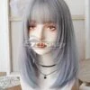 Japan Harajuku Lolita Series Grey Blue Cosplay Wig - D Edition