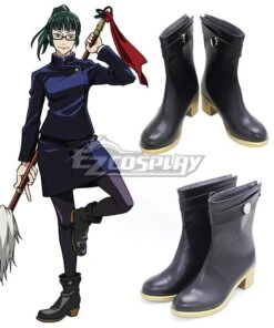 Jujutsu Kaisen Sorcery Fight Maki Zenin Black Cosplay Shoes