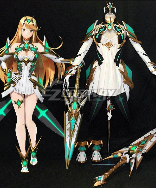 Xenoblade Chronicles 2 Mythra Armor Shoes Sword Fullset Cosplay Costume 1 Xenoblade Chronicles 2 Mythra Armor Shoes Sword Fullset Cosplay Costume