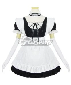 Black And White Lolita Maid Dress Cosplay Costume - EMDS030Y