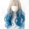 Japan Harajuku Lolita Series Light Golden Blue Cosplay Wig - EWL170Y