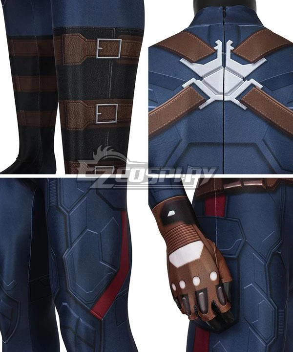 Captain America: The Winter Soldier Captain America Steve Rogers Zentai Jumpsuit Cosplay Costume 9 Captain America: The Winter Soldier Captain America Steve Rogers Zentai Jumpsuit Cosplay Costume - Image 9