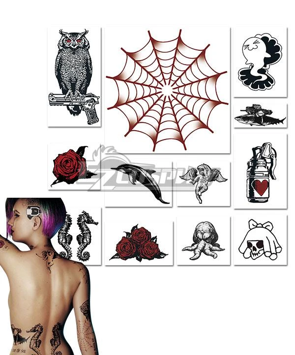 Cyberpunk 2077 Judy Tattoo Stickers Cosplay Accessory Prop 1 Cyberpunk 2077 Judy Tattoo Stickers Cosplay Accessory Prop