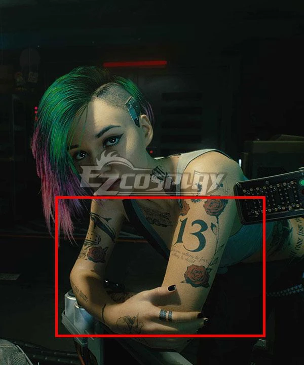 Cyberpunk 2077 Judy Tattoo Stickers Cosplay Accessory Prop 2 Cyberpunk 2077 Judy Tattoo Stickers Cosplay Accessory Prop - Image 2