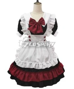 White & Red Black Maid Dress Cosplay Costume - EMDS060Y