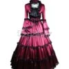 Women Girls Gothic Lolita Long Sleeves Classic Lolita Dress Rose Red Dress Costume 1M