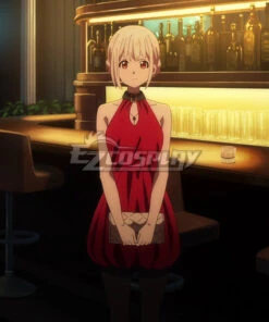 Lycoris Recoil Chisato Nishikigi Red Dress Cosplay Costume