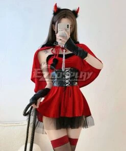 Christmas Special! ! ! Christmas Little Devil Bunny Girl Sexy Cute Uniform Red Cosplay Costume -EZCOSPLAY SHOP 3107216 1667530596 4