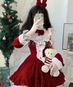 Christmas Special! ! ! Christmas Bunny Sexy Cute Red Cosplay Costume -EZCOSPLAY SHOP 3107301 1667530716 4
