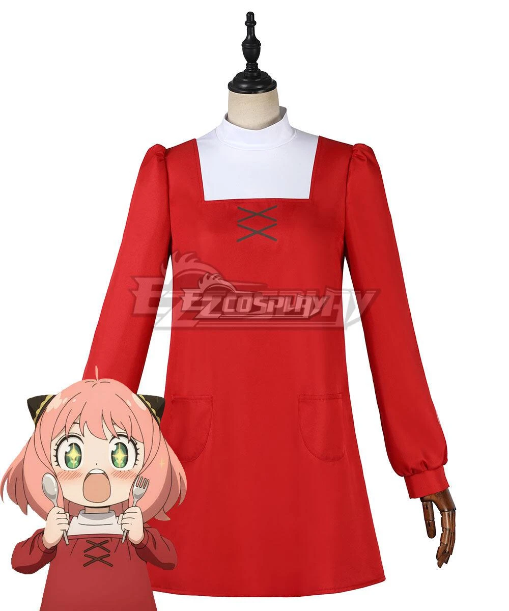 SPY×FAMILY CODE: White Anya Forger Red Dress Cosplay Costume 1 SPY×FAMILY CODE: White Anya Forger Red Dress Cosplay Costume