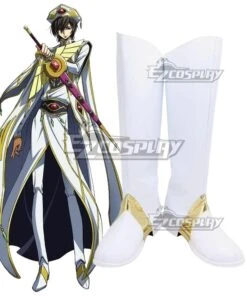Code Geass Lelouch Lamperouge Emperor Set White Shoes Cosplay Boots
