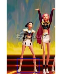 Kpop Demon Hunters Zoey Golden Black Dance Outfit White Shoes Cosplay Boots