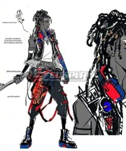 Spider-Man Across Spider-Punk Black Cosplay Costume