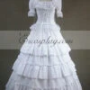 White Short Sleeve Gothic Lolita Dress-LTFS0006 -EZCOSPLAY SHOP 6 315 5