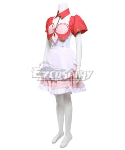 Final Fantasy VII Remake FF7R Aerith Gainsborough Pink Maid Cosplay Costume Design By@Lino -EZCOSPLAY SHOP aerith gainsborough pink maid cosplay costume design by lino 3