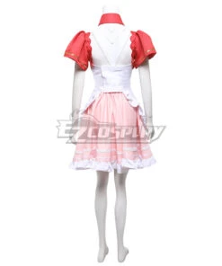 Final Fantasy VII Remake FF7R Aerith Gainsborough Pink Maid Cosplay Costume Design By@Lino -EZCOSPLAY SHOP aerith gainsborough pink maid cosplay costume design by lino 5