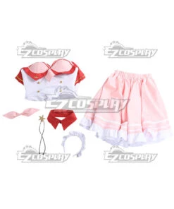 Final Fantasy VII Remake FF7R Aerith Gainsborough Pink Maid Cosplay Costume Design By@Lino -EZCOSPLAY SHOP aerith gainsborough pink maid cosplay costume design by lino 6