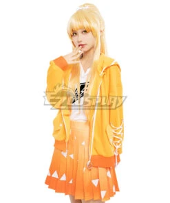 Demon Slayer: Kimetsu No Yaiba Agatsuma Zenitsu Female CasualWear Cosplay Costume -EZCOSPLAY SHOP agatsuma zenitsu female casual wear cosplay costume 4