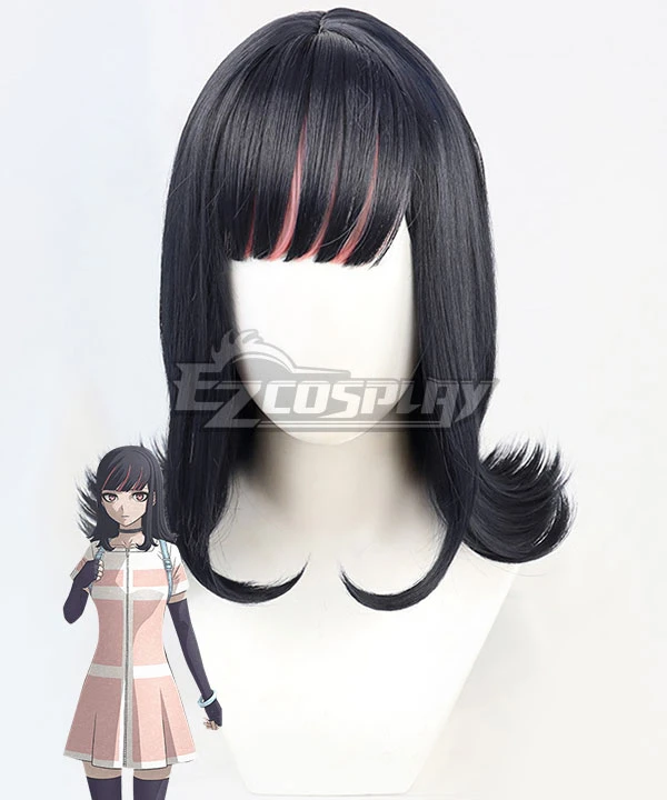 Akudama Drive Ordinary Person Black Purple Cosplay Wig