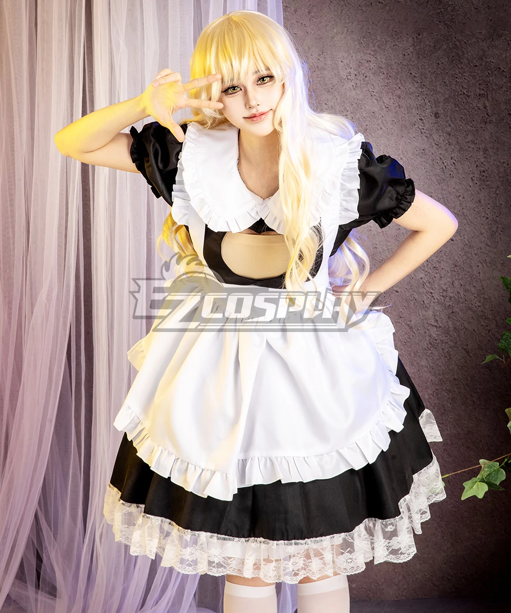 Black And White Lolita Love Maid Dress Cosplay Costume - EMDS038Y - Image 5