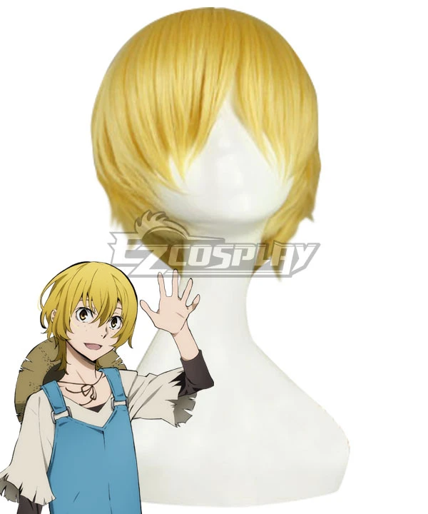 Bungou Stray Dogs Kenji Miyazawa Golden Cosplay Wig 1 Bungou Stray Dogs Kenji Miyazawa Golden Cosplay Wig