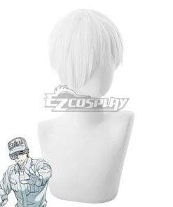 Cells At Work Neutrophil White Cosplay Wig-468A
