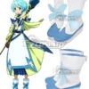 Gate Jieitai Kanochi Nite Kaku Tatakaeri Lelei La Lalena White And Blue Cosplay Shoes -EZCOSPLAY SHOP coss0155