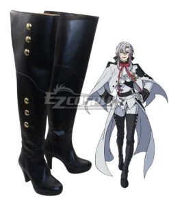 Seraph Of The End Owari No Serafu Vampire Reign Ferid Bathory Ferido Batori High Heel Black Shoes Cosplay Boots