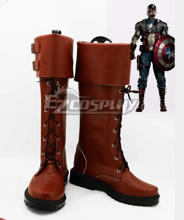 Marvel Captain America The Winter Soldier Paratroopers Brown Shoes Cosplay Boots 1 Marvel Captain America The Winter Soldier Paratroopers Brown Shoes Cosplay Boots