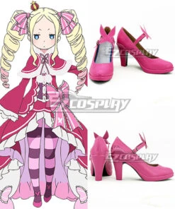 Re: Life In A Different World From Zero Beatrice Pink Cosplay Shoes