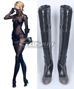 NieR: Automata Operator 60 And Operator 210 Black Shoes Cosplay Boots