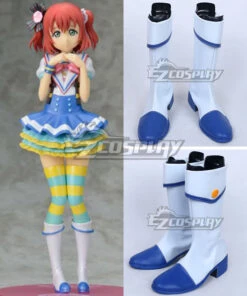 LoveLive! Sunshine!! Aqours Jumping Heart Kunikida Hanamaru White Shoes Cosplay Boots