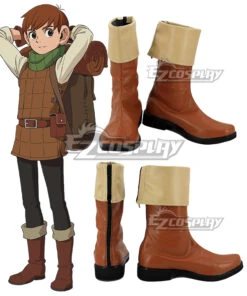 Delicious In Dungeon Chilchuck Tims Brown Shoes Cosplay Boots