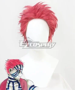 Demon Slayer: Kimetsu No Yaiba Akaza Komaji Red Cosplay Wig