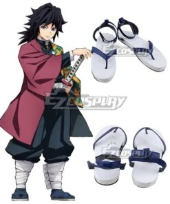 Demon Slayer: Kimetsu No Yaiba Giyuu Tomioka Blue Cosplay Shoes