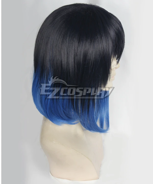 Demon Slayer Kimetsu No Yaiba Inosuke Hashibira Blue Black Cosplay Wig 2 Demon Slayer Kimetsu No Yaiba Inosuke Hashibira Blue Black Cosplay Wig - Image 2