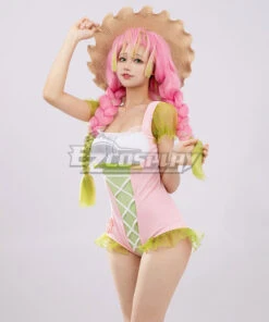 Demon Slayer Kimetsu No Yaiba Kanroji Mitsuri Swimsuit Bikini Original Cosplay Costume -EZCOSPLAY SHOP demon slayer kimetsu no yaiba kanroji mitsuri 03
