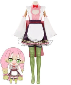 Demon Slayer Kimetsu No Yaiba Mitsuri Kanroji Maid Cosplay Costume