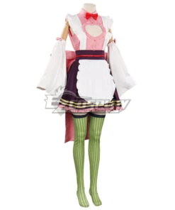 Demon Slayer Kimetsu No Yaiba Mitsuri Kanroji Maid Cosplay Costume -EZCOSPLAY SHOP demon slayer kimetsu no yaiba mitsuri kanroji maid cosplay costume 3