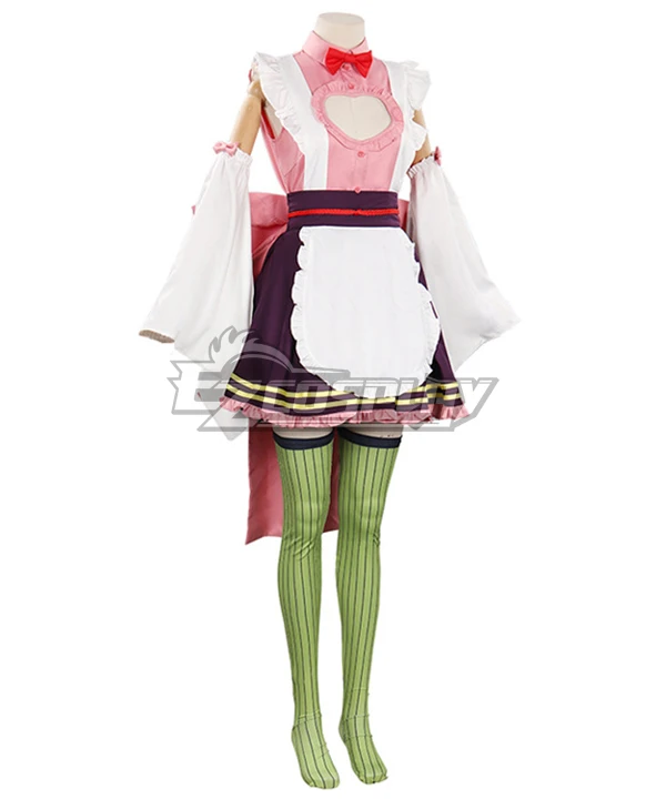 Demon Slayer Kimetsu No Yaiba Mitsuri Kanroji Maid Cosplay Costume - Image 3