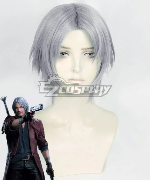 Devil May Cry 5 Dante Silver White Cosplay Wig 1 Devil May Cry 5 Dante Silver White Cosplay Wig