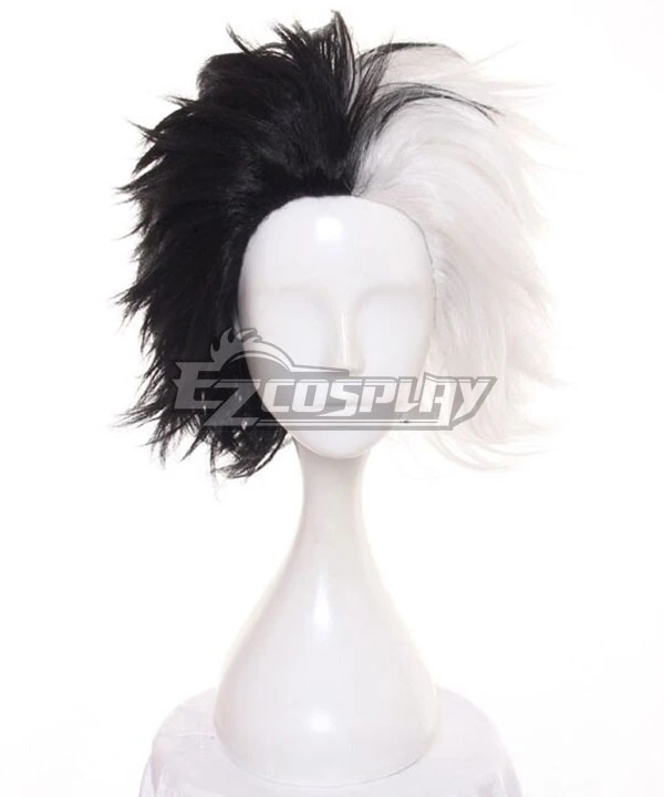 Disney Cruella De Vil Black White Cosplay Wig 2 Disney Cruella De Vil Black White Cosplay Wig - Image 2