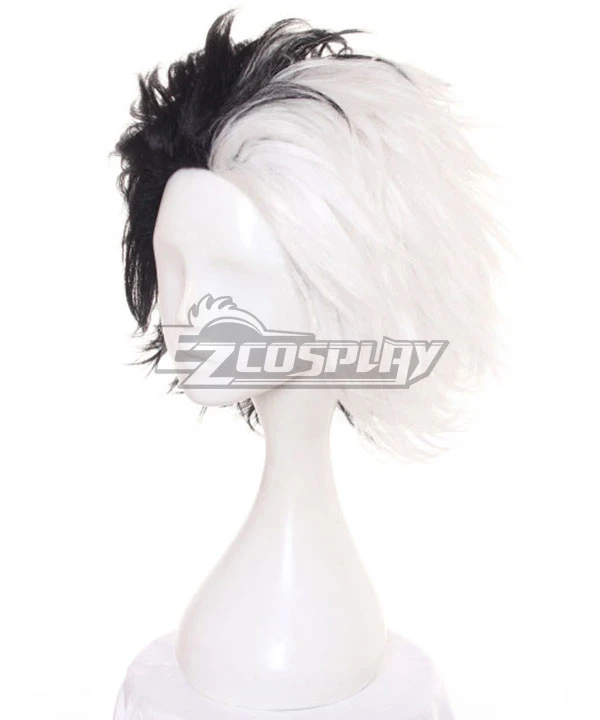 Disney Cruella De Vil Black White Cosplay Wig 3 Disney Cruella De Vil Black White Cosplay Wig - Image 3