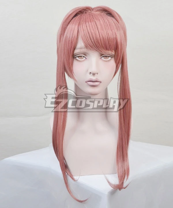 Doki Doki Literature Club! DDLC Monica Pink Brown Cosplay Wig 6 Doki Doki Literature Club! DDLC Monica Pink Brown Cosplay Wig - Image 6
