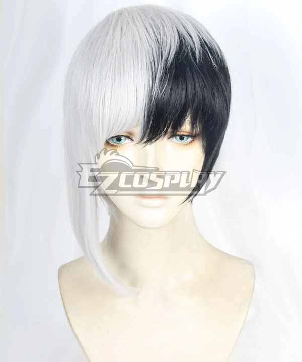 Dr.Stone Gen Asagiri Black White Cosplay Wig 2 Dr.Stone Gen Asagiri Black White Cosplay Wig - Image 2