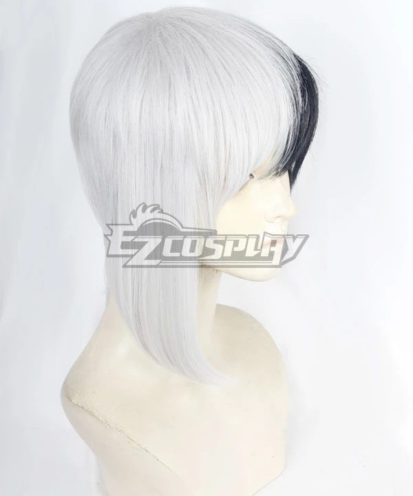 Dr.Stone Gen Asagiri Black White Cosplay Wig 4 Dr.Stone Gen Asagiri Black White Cosplay Wig - Image 4