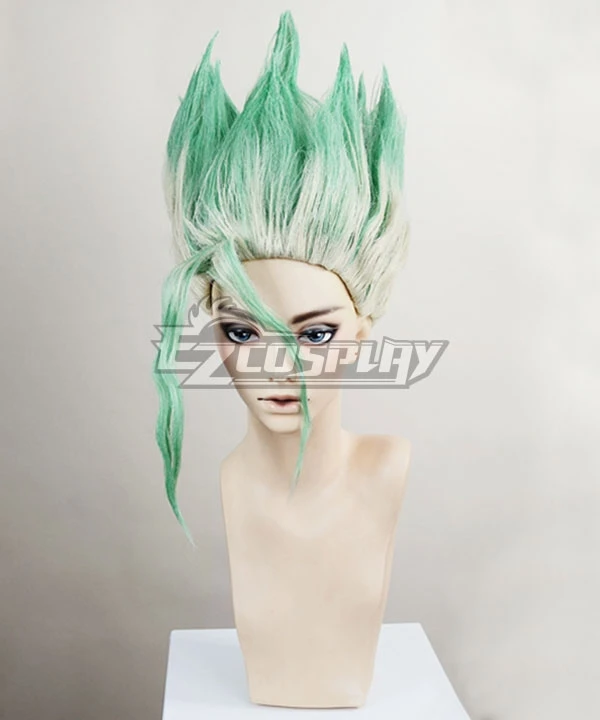 Dr.Stone Senku Ishigami Green Cosplay Wig 2 Dr.Stone Senku Ishigami Green Cosplay Wig - Image 2