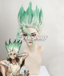 Dr.Stone Senku Ishigami Green Cosplay Wig